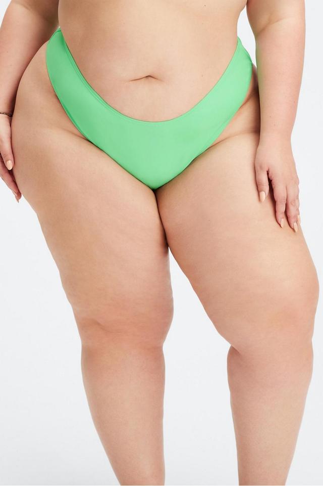 Fabletics High-Cut Classic Bikini Bottom Womens green plus Size 4X Product Image