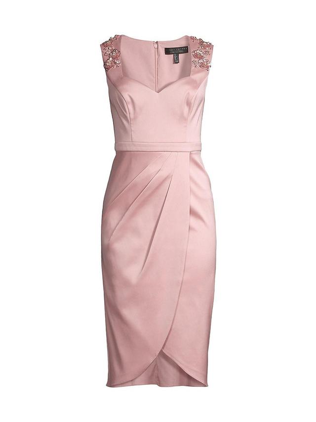 Womens Embellished Stap Satin Midi-Dress Product Image