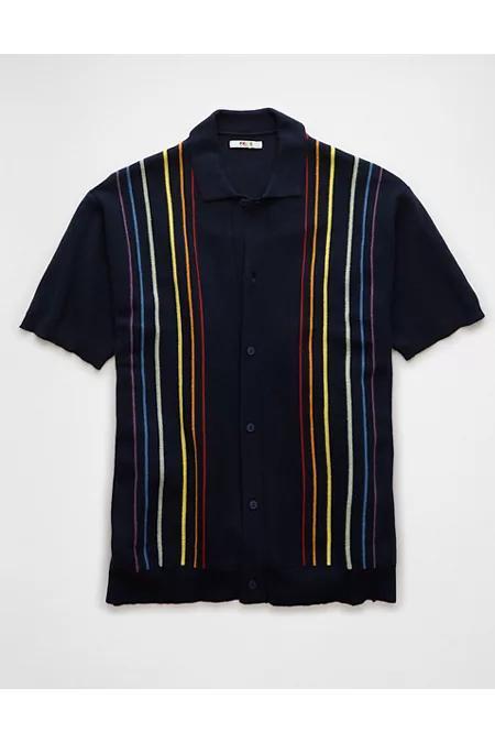 AE Pride Button-Up Sweater Polo Shirt Men's Product Image