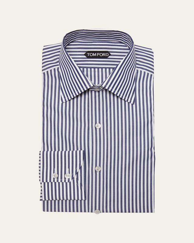 Mens Slim Fit Stripe Dress Shirt Product Image