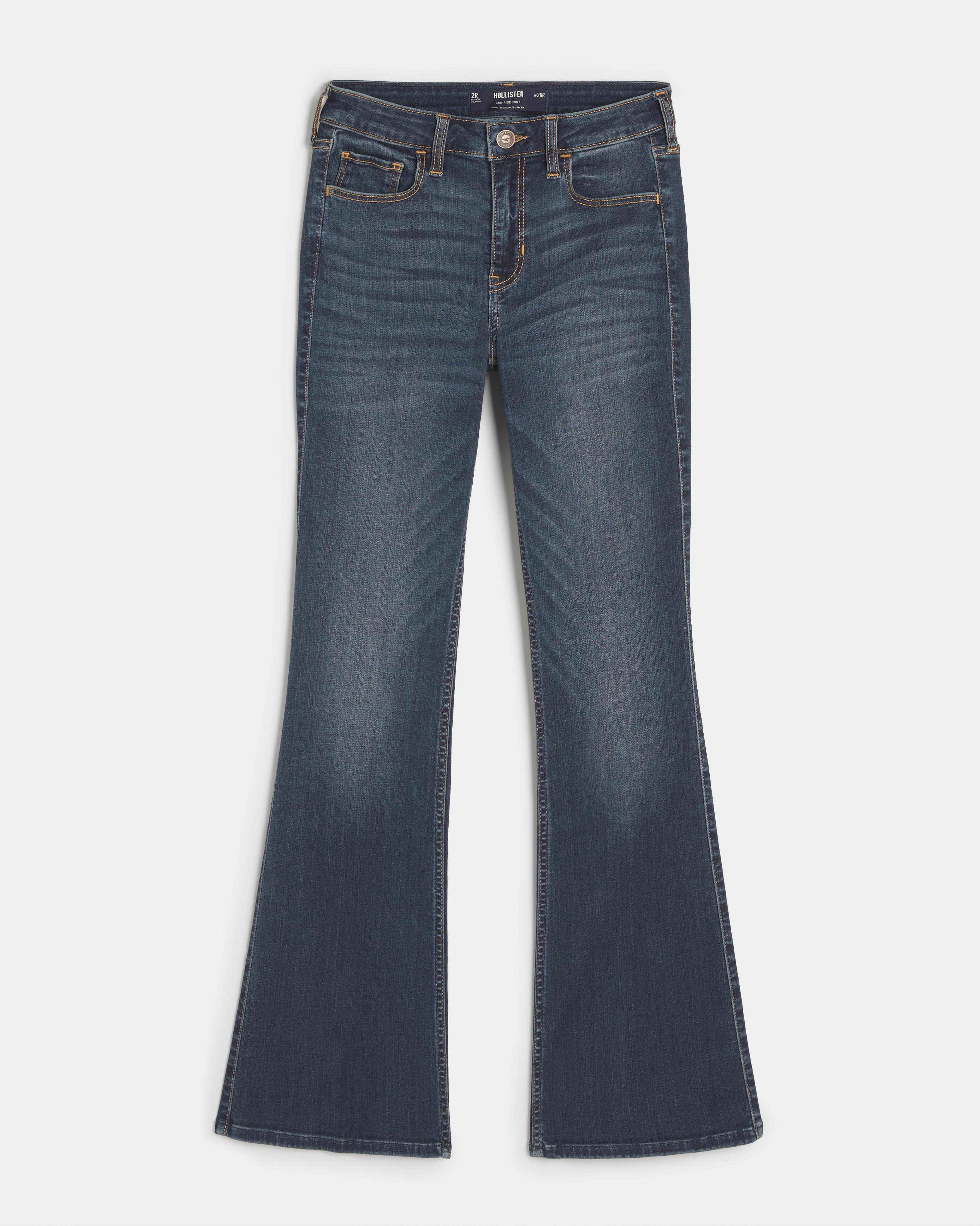 Mid-Rise Dark Wash Boot Jeans Product Image