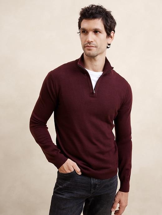 Merino Wool Quarter-Zip Sweater Product Image