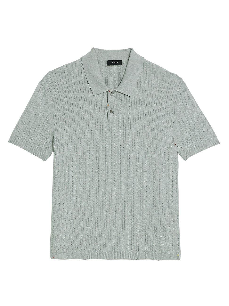 Mens Cable-Knit Polo Shirt Product Image