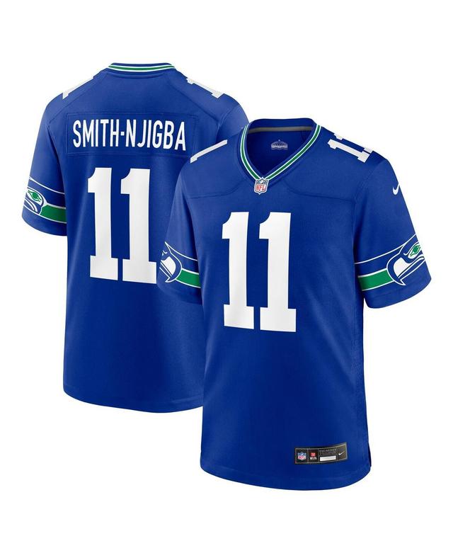 Mens Nike Jaxon Smith-Njigba Royal Seattle Seahawks Throwback Player Game Jersey - Royal Product Image