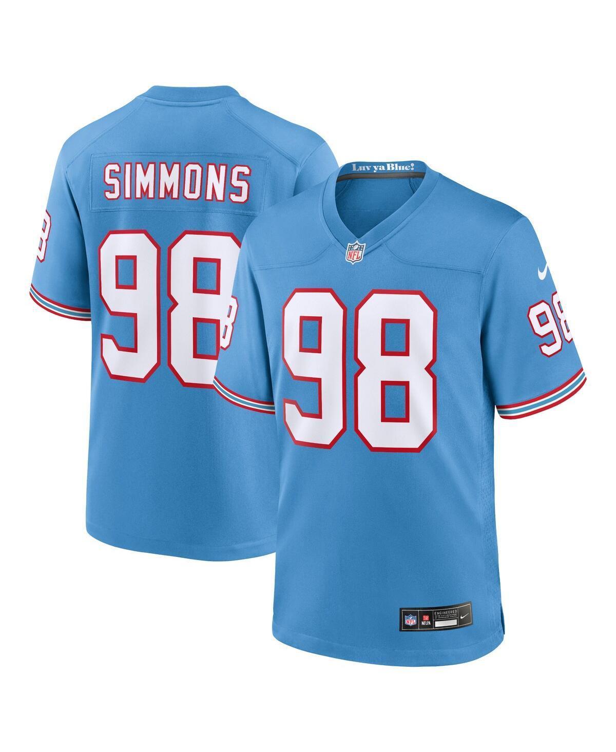 Mens Nike Jeffery Simmons Blue Tennessee Titans Oilers Throwback Alternate Game Player Jersey Product Image