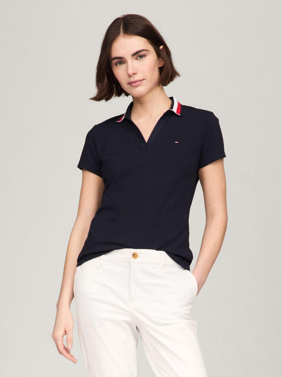 Tommy Hilfiger Women's Split-Neck Polo Product Image