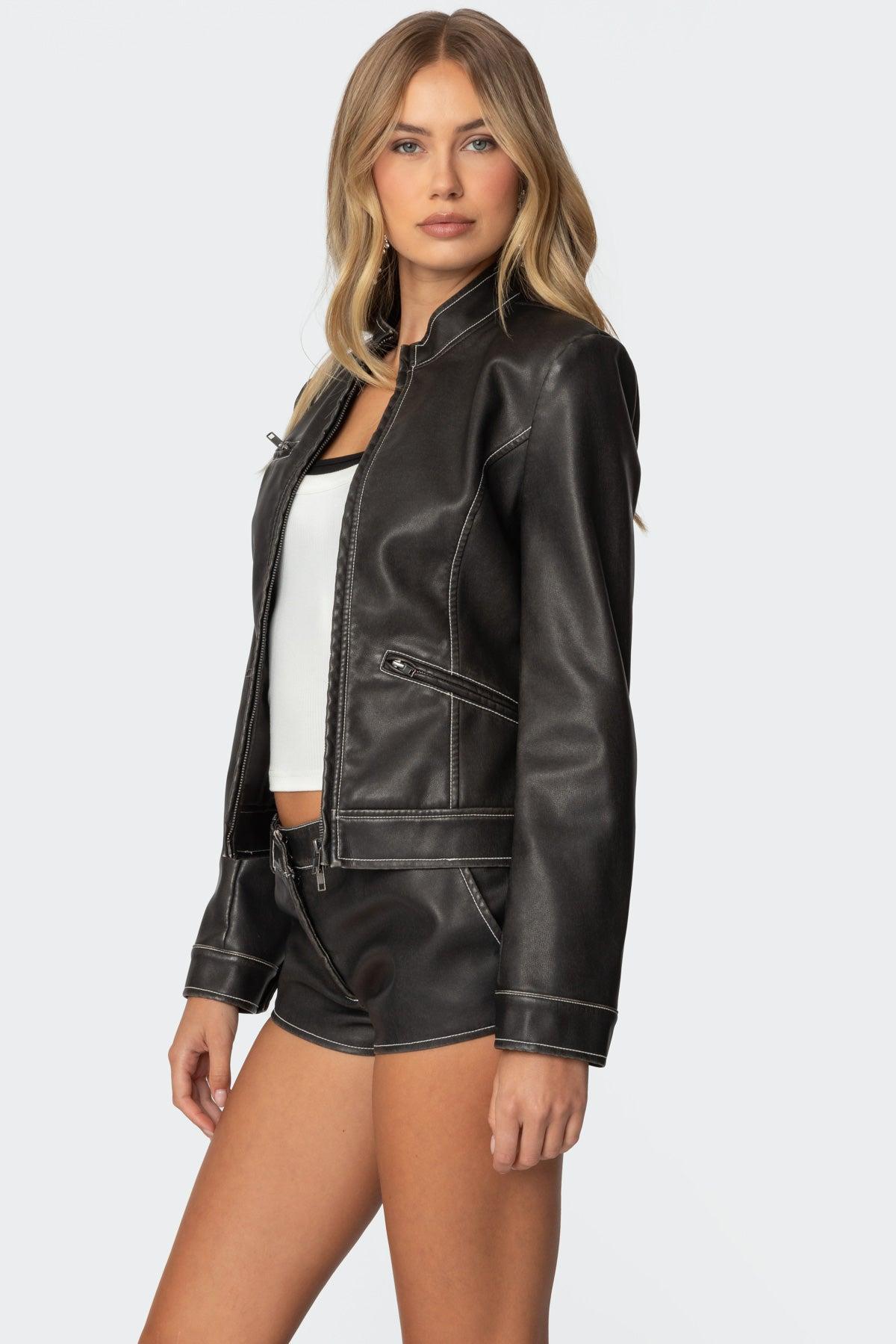 Roxie Faux Leather Jacket Product Image