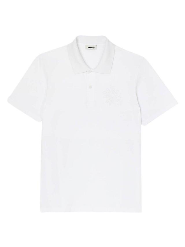 Mens Cotton Flower Polo Shirt Product Image