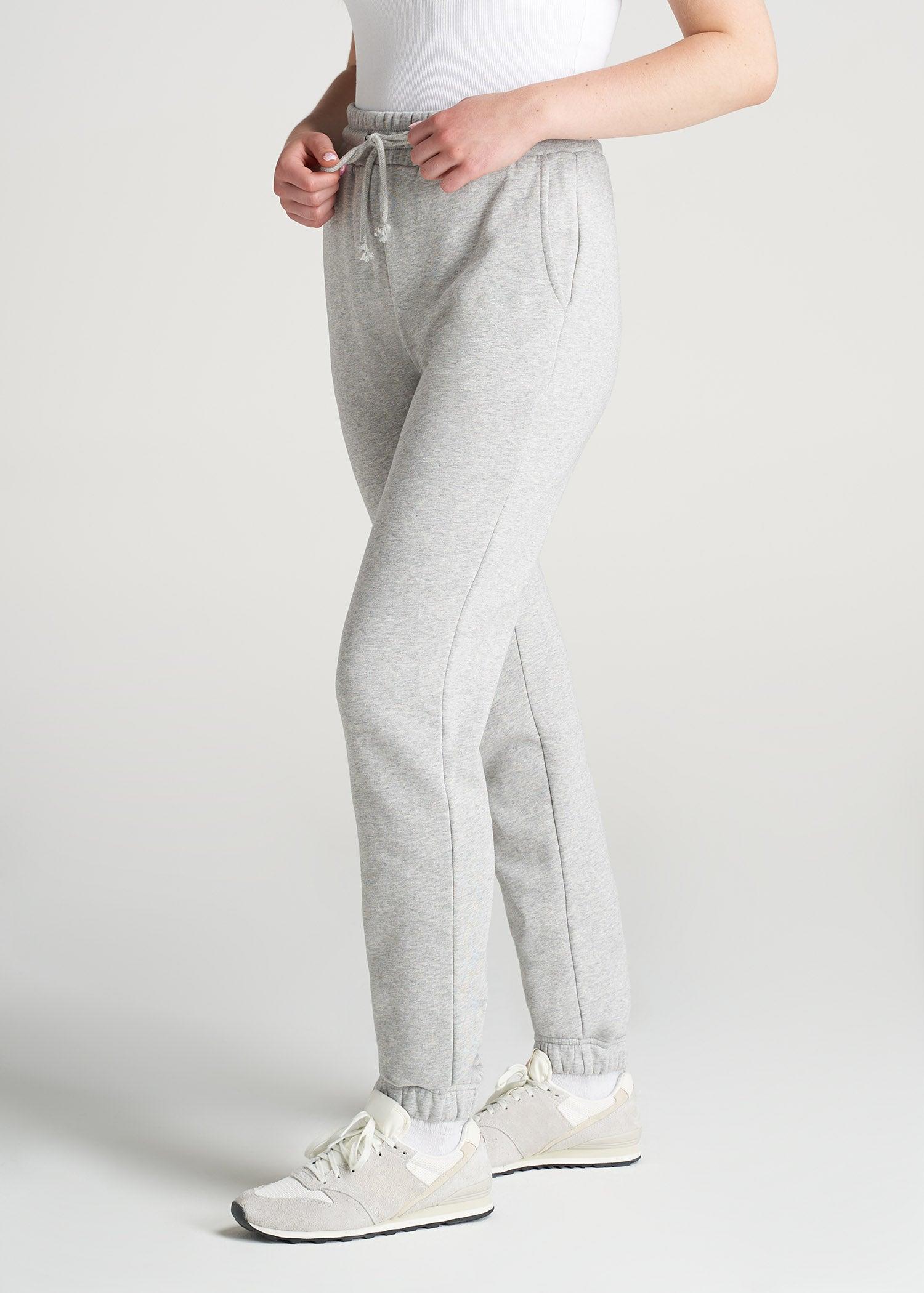 Wearever Fleece SLIM-FIT High-Waisted Women's Garment Dye Sweatpants in Grey Mix Female Product Image