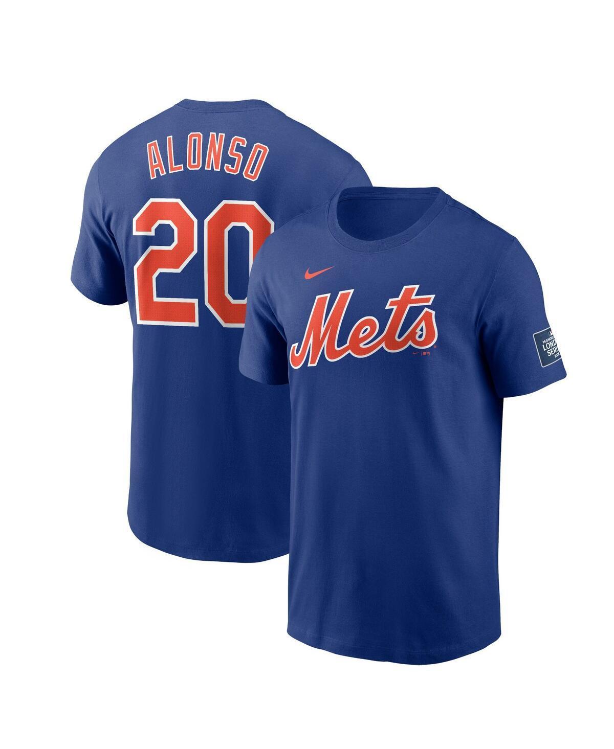 Nike Mens Pete Alonso Royal New York Mets 2024 Mlb World Tour London Series Name Number T-Shirt Product Image