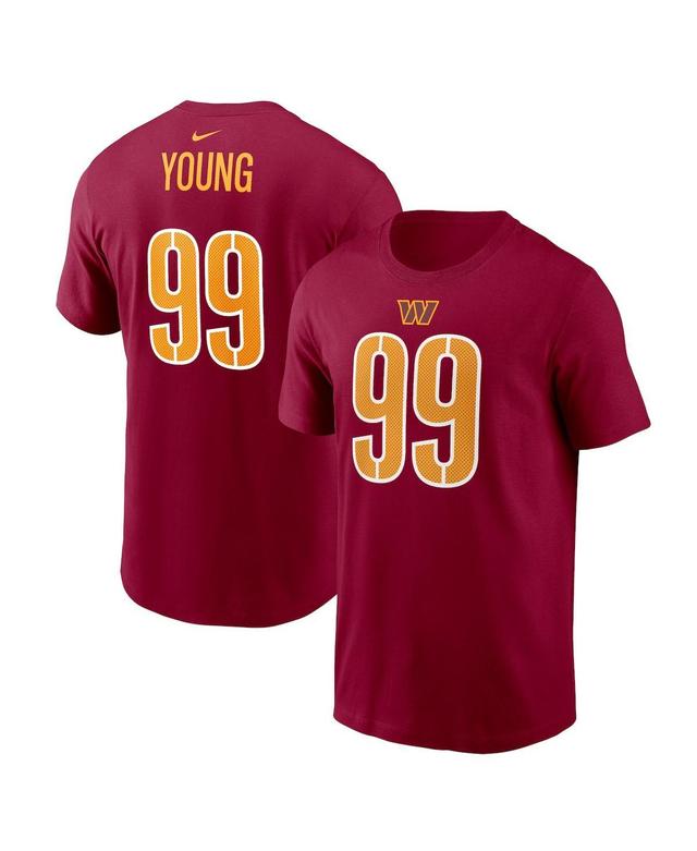 Mens Nike Chase Young Burgundy Washington Commanders Player Name and Number T-shirt Product Image