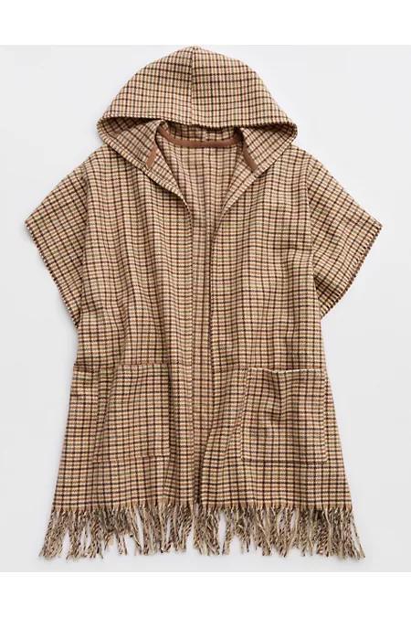 Aerie Woven Plaid Cape Women's Product Image