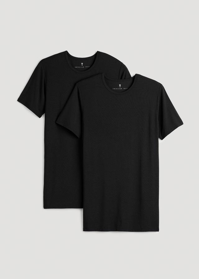 2 Pack Luxe Modal Crewneck Undershirt in Black Male Product Image