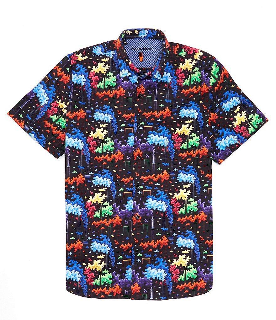 Visconti Stretch Multicolor Printed Short Sleeve Woven Shirt Product Image