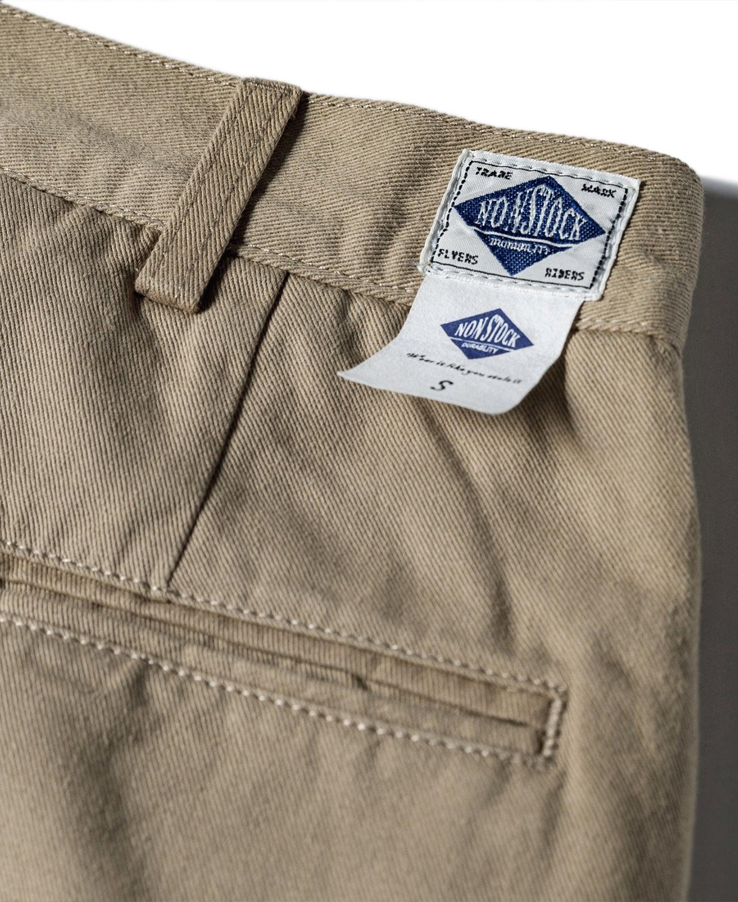 Classic Straight Leg Double Pleated Shorts - Khaki Product Image