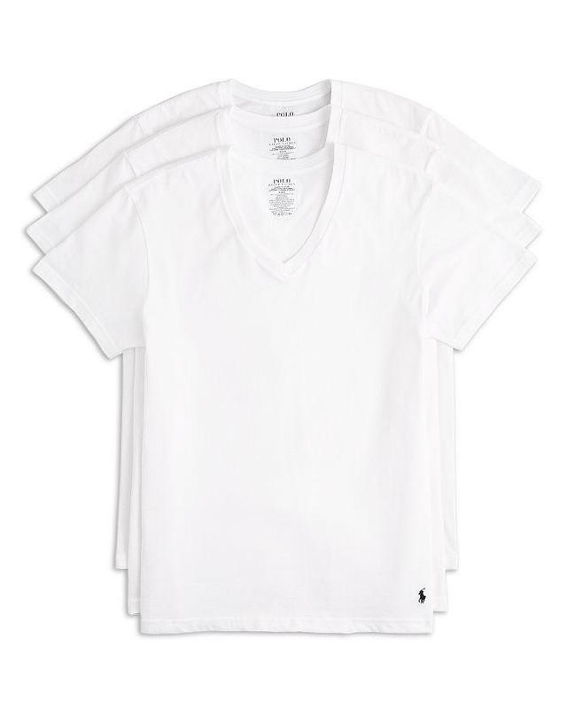 POLO RALPH LAUREN Classic Fit V-neck Undershirt, Pack Of 3 In White Product Image