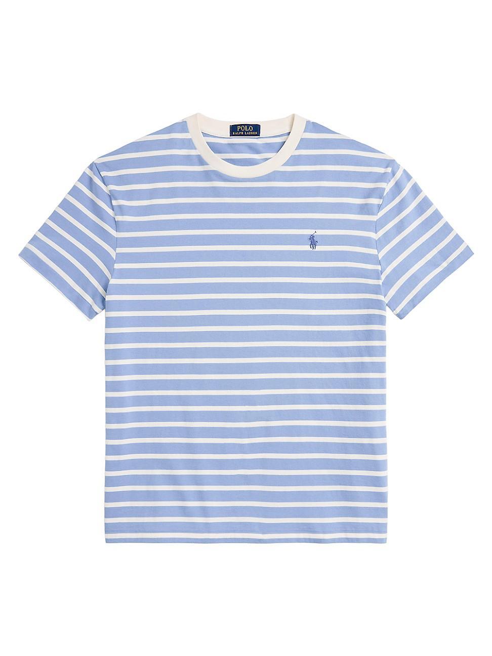 Mens Striped Jersey Crewneck T-Shirt Product Image