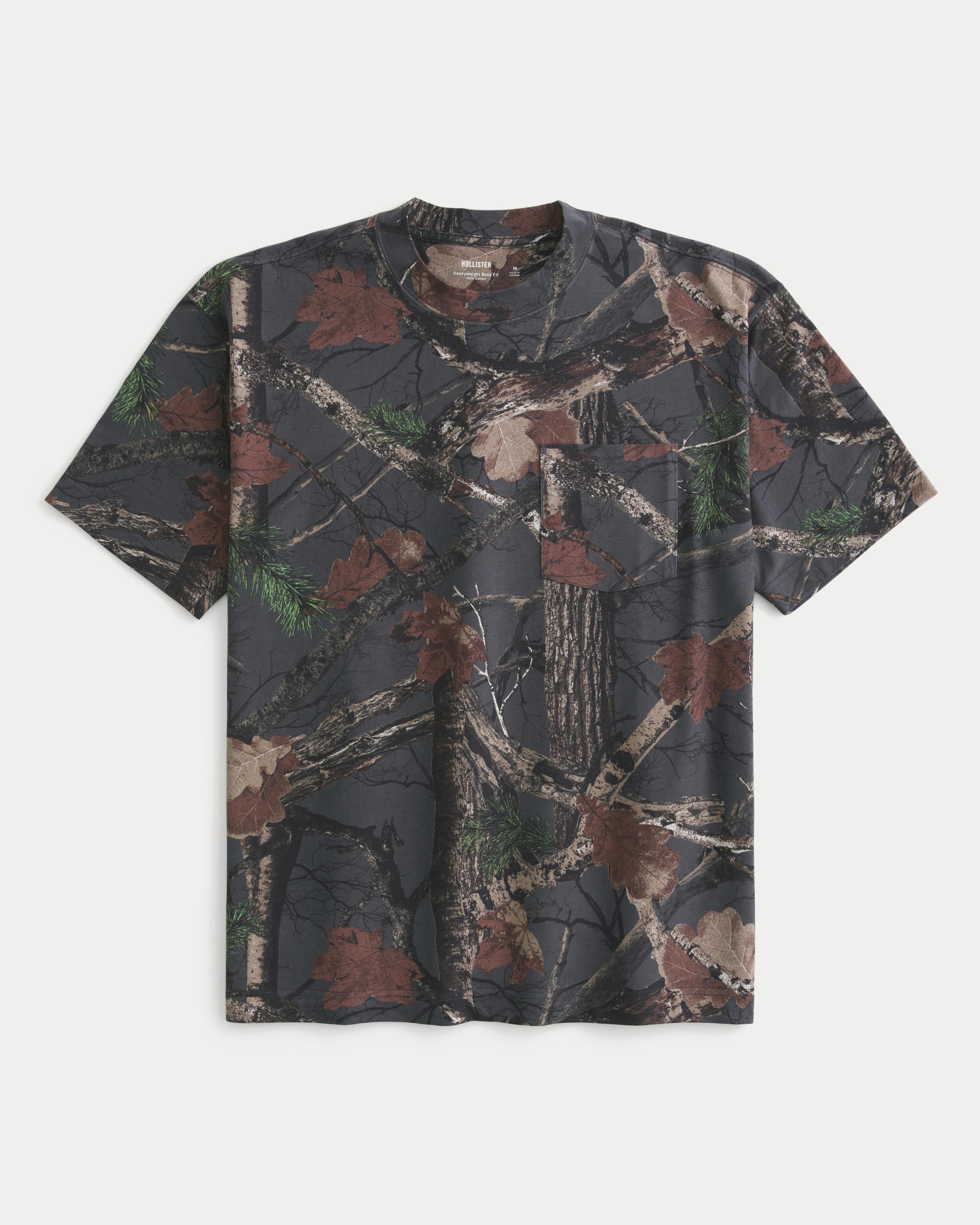 Boxy Heavyweight Camo Crew T-Shirt Product Image