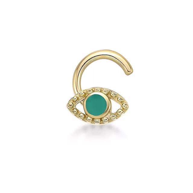 Lila Moon 14k Gold Enameled Evil Eye Curved Post Nose Stud, Womens Product Image