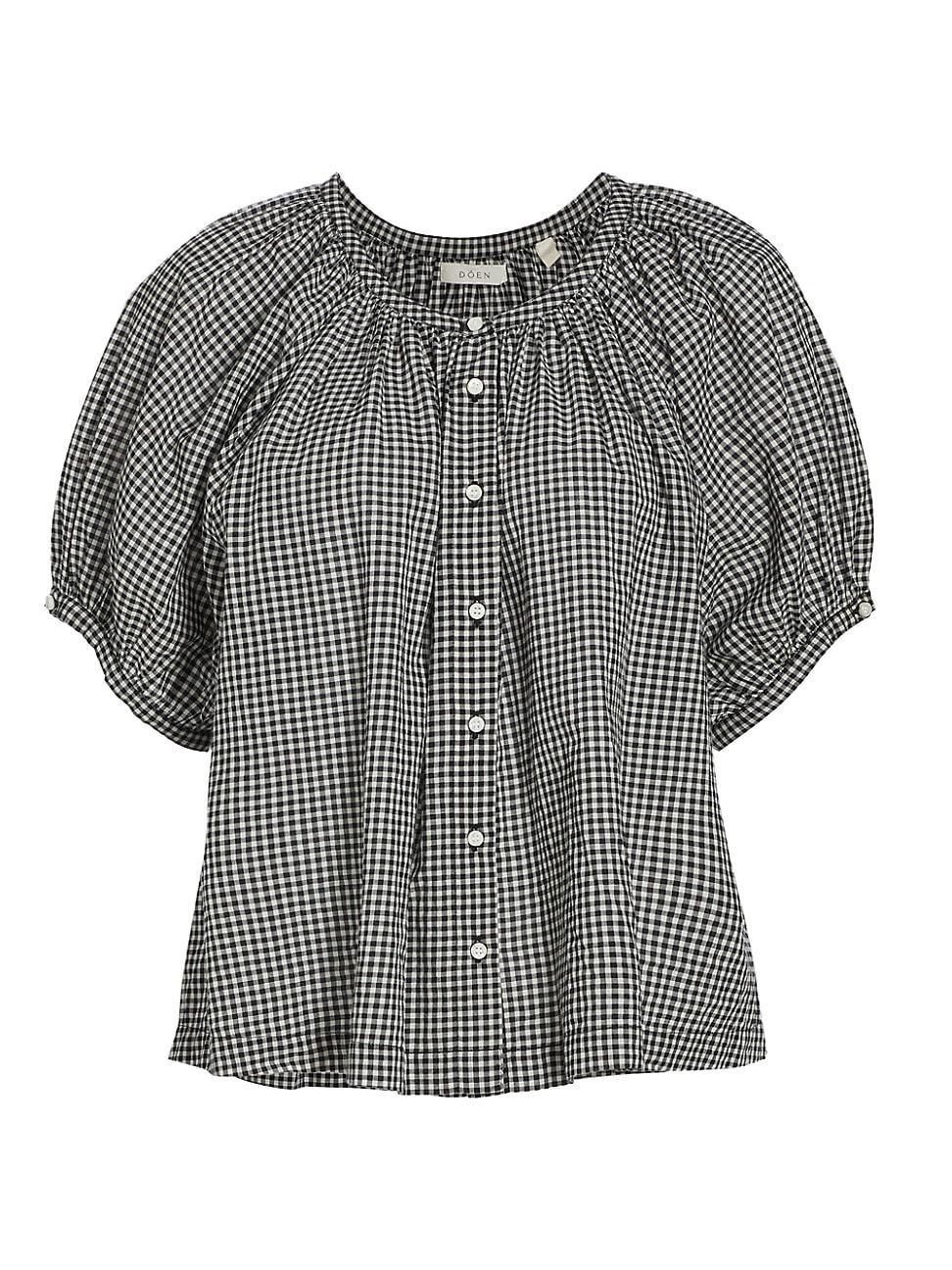 Womens June Gingham Cotton Top product image