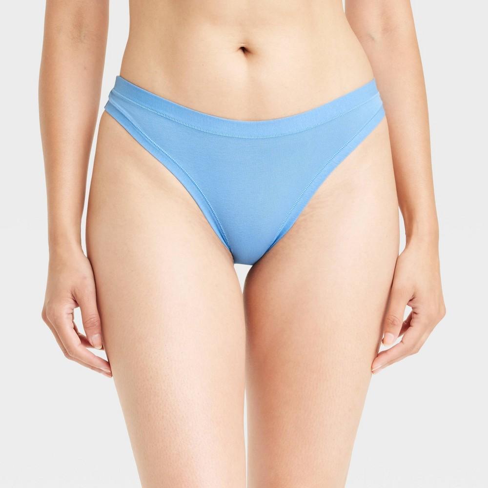 Womens Cotton Stretch Thong with Elastic Waist - Auden Blue Twilight XL Product Image