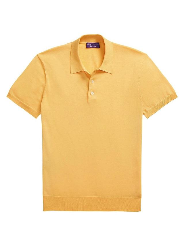 Mens Fine-Knit Cotton Short-Sleeve Polo Shirt Product Image