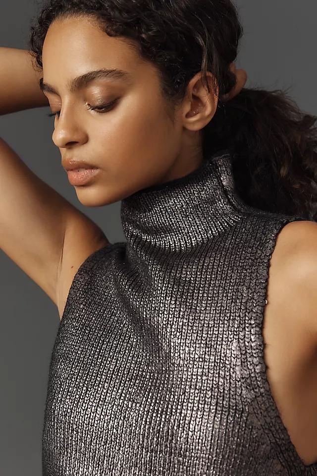 Pilcro Foiled Turtleneck Sweater Vest Product Image