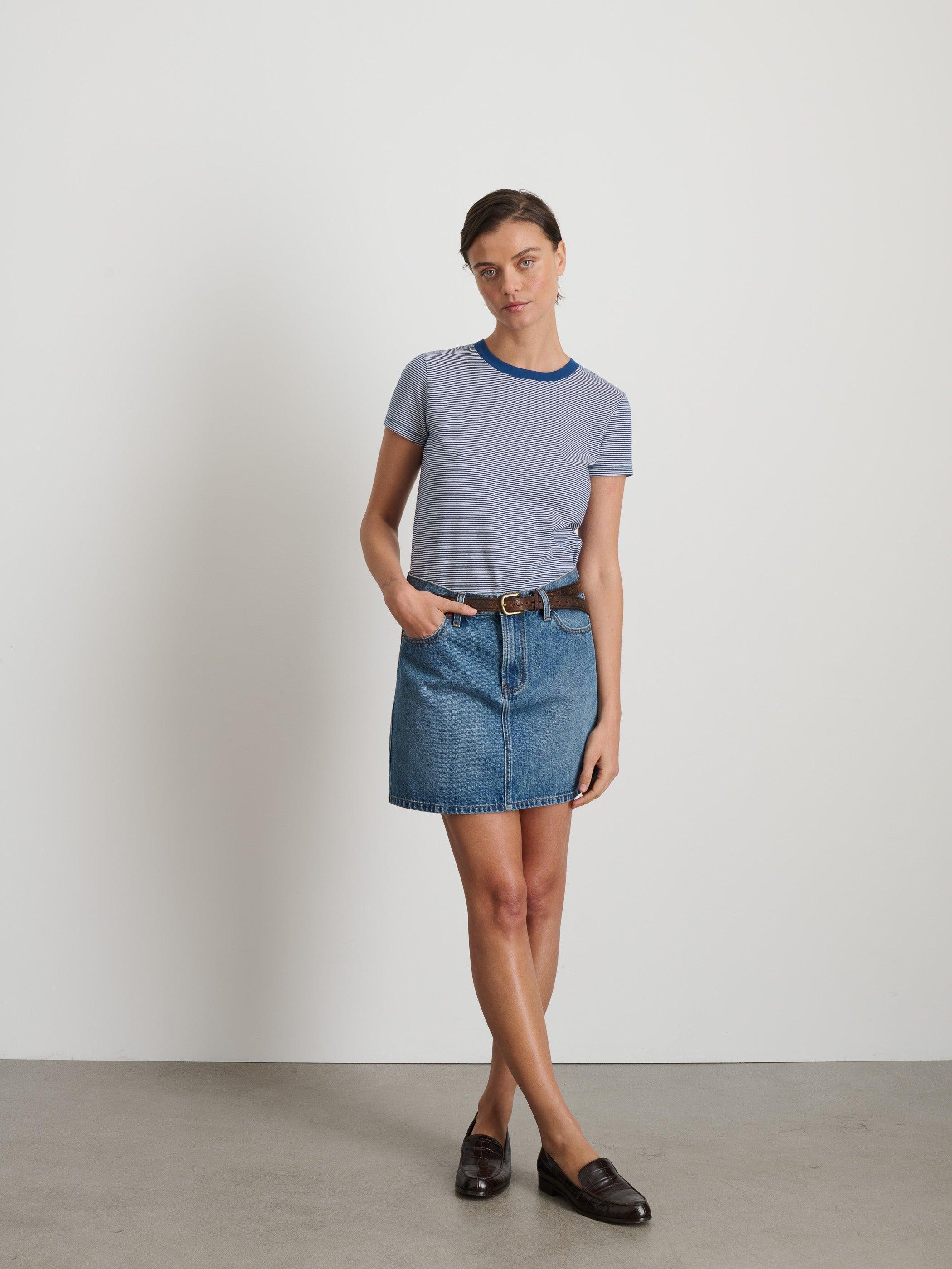 Ange Mini Skirt in Denim Female Product Image