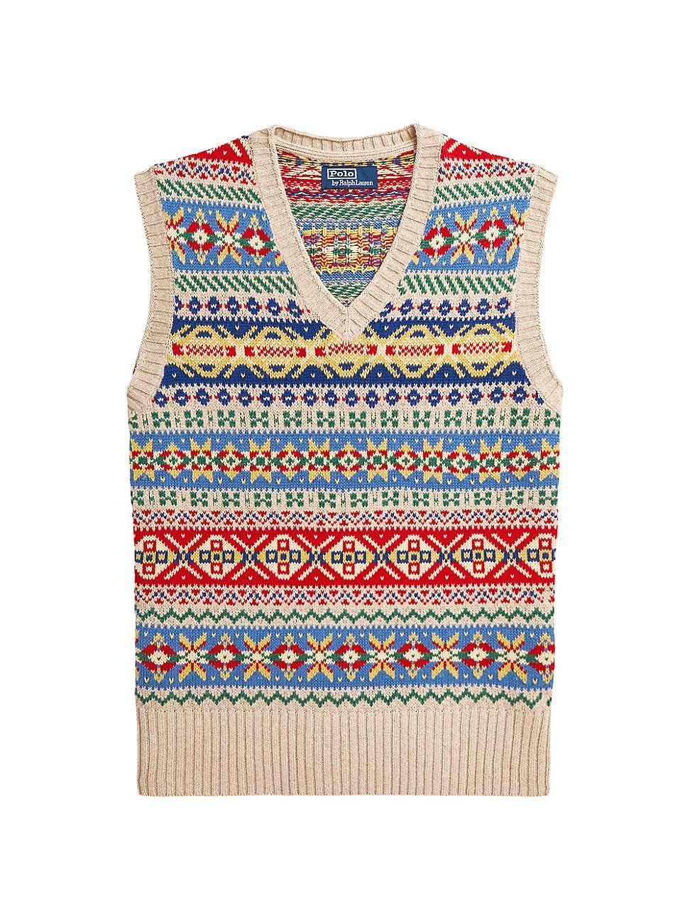 Mens Fair Isle Sweater Vest Product Image