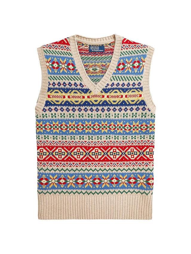 Mens Fair Isle Sweater Vest Product Image