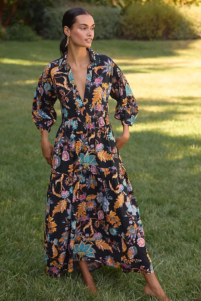 The Carolita Printed Tiered Shirt Dress Product Image