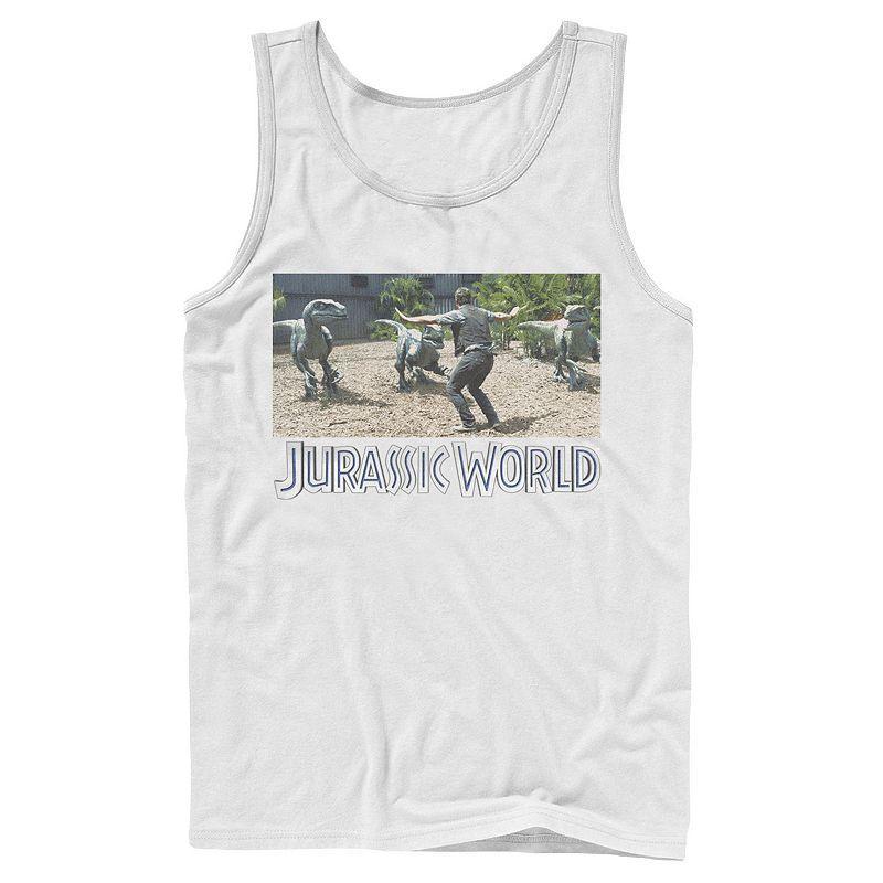 Mens Jurassic World Owen Raptor Pack Trainer Graphic Tank Top Blue Product Image