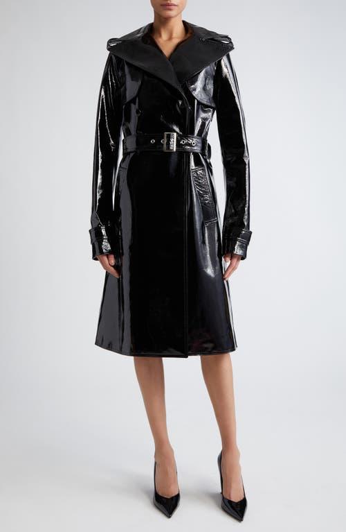 Womens Patent Leather Trench Coat Product Image