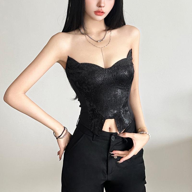 Strapless Crop Bustier Top Product Image