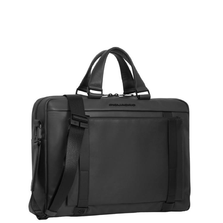 PIQUADRO Laptop Briefcase And 12.9" Ipad Pro Holder In Black Product Image