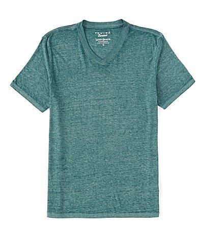 Lucky Brand Mens Burnout V-Neck Short Sleeve T-Shirt Product Image