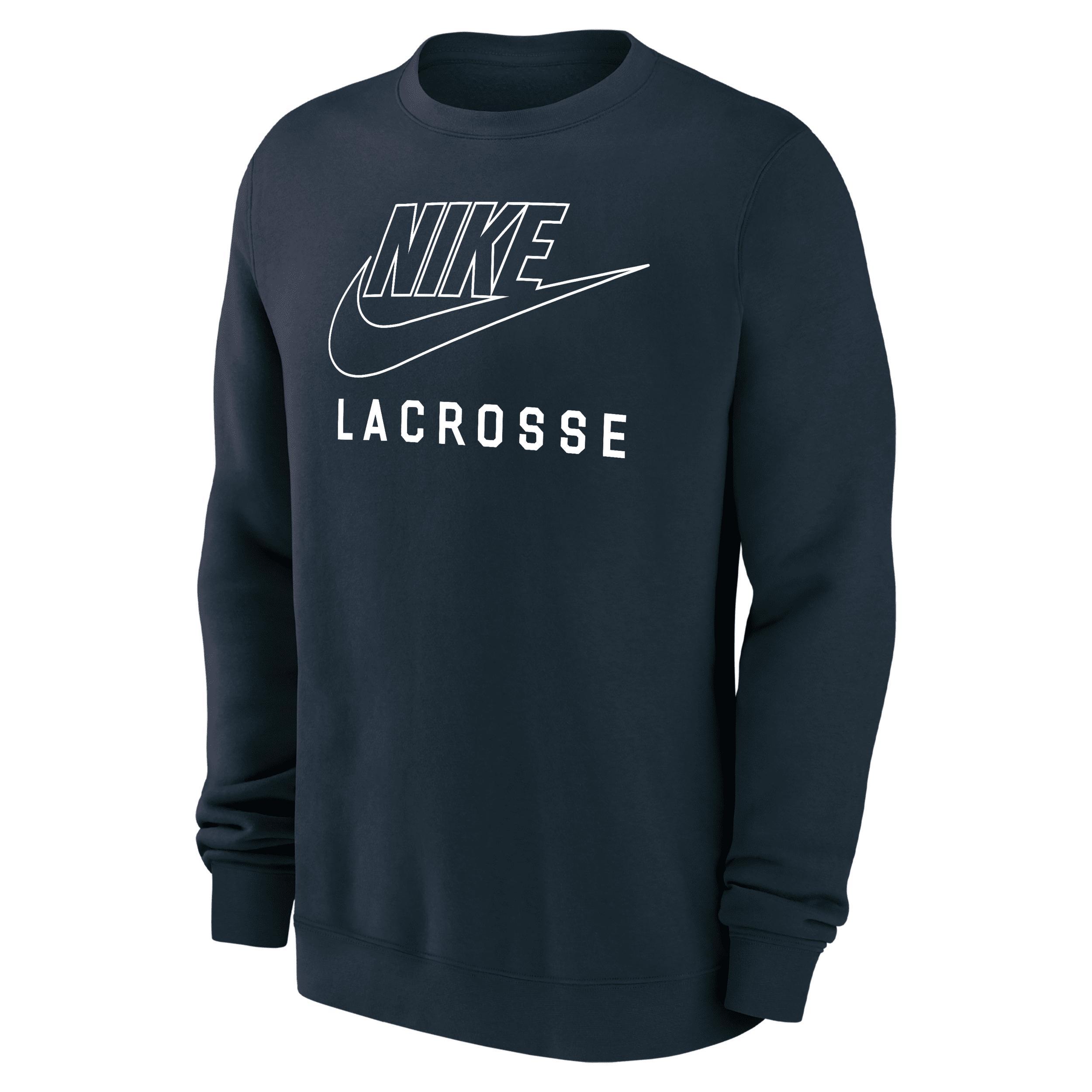 Nike Men's Swoosh Club Fleece Lacrosse Pullover Crew-Neck Sweatshirt Product Image