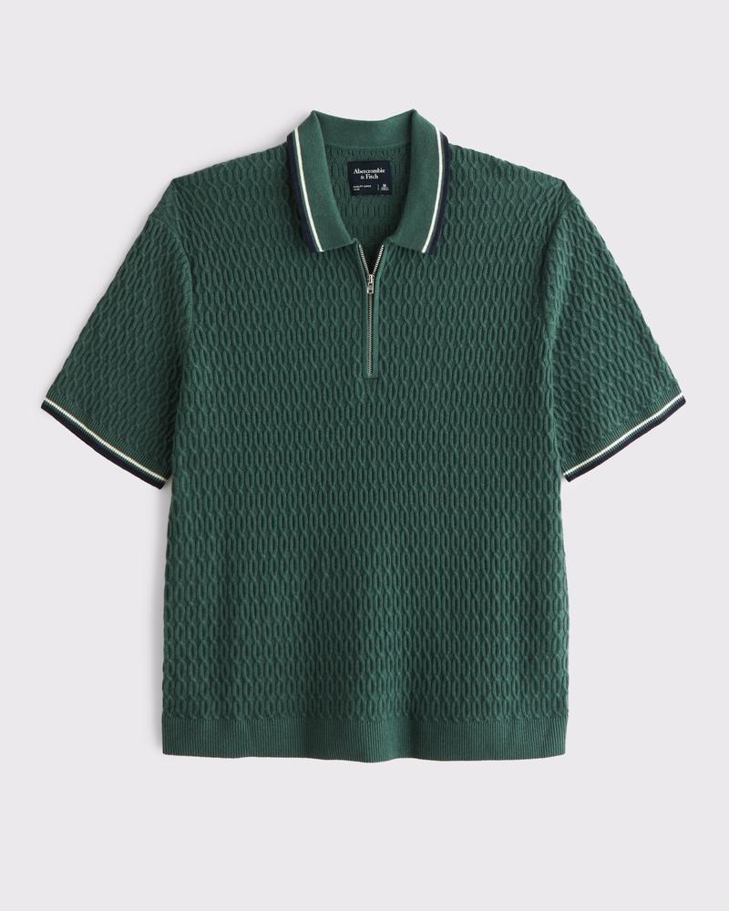 Tipped Zip Sweater Polo Product Image