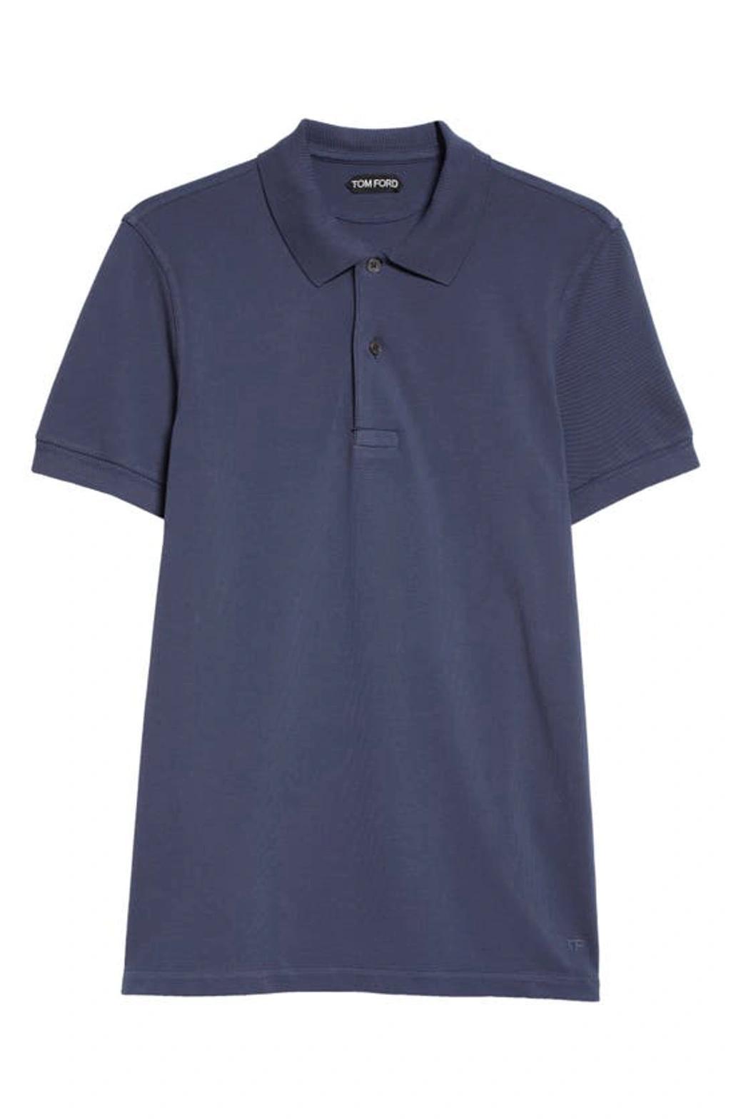 Garment-dyed Cotton-piqué Polo Shirt In Navy Product Image