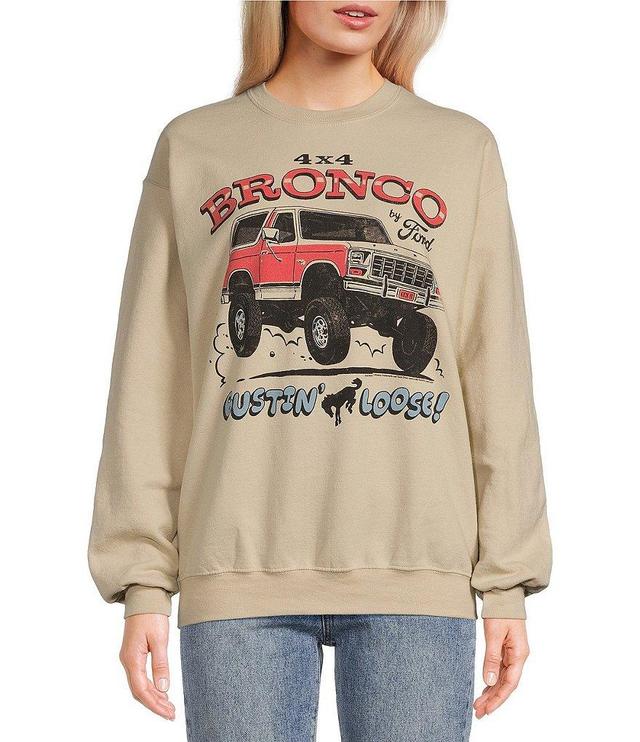 Junk Food Crewneck Long Sleeve 4X4 Bronco Bustin Loose Graphic Sweatshirt Product Image