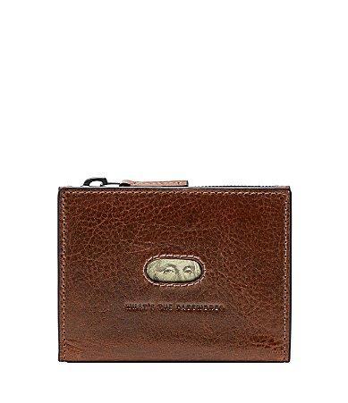 Fossil Mens Andrew Zip Card Case - Cognac Product Image