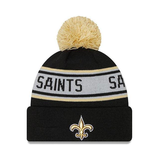 Mens New Era New Orleans Saints Repeat Cuffed Knit Hat with Pom Product Image