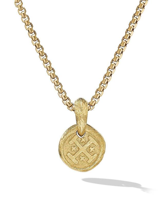 Mens Shipwreck Coin Amulet in 18K Yellow Gold, 17MM Product Image