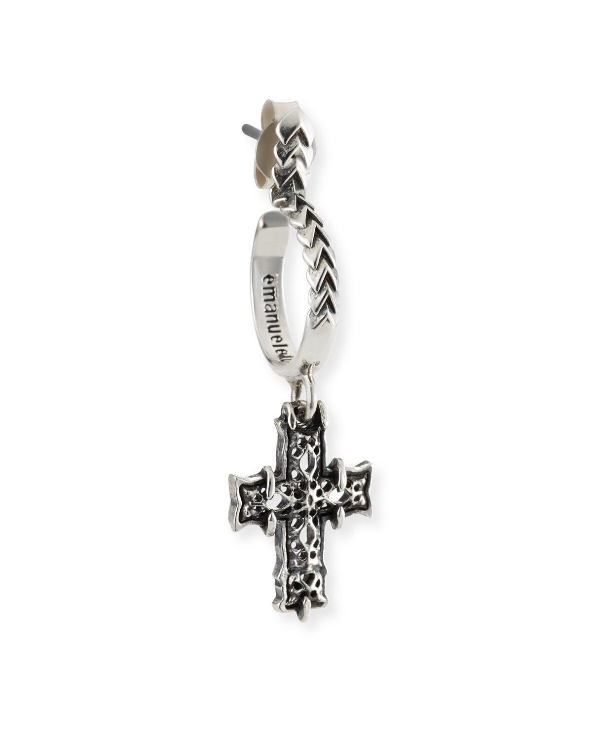 Mens Hoop Earring w/ Cross Drop (Single) Product Image