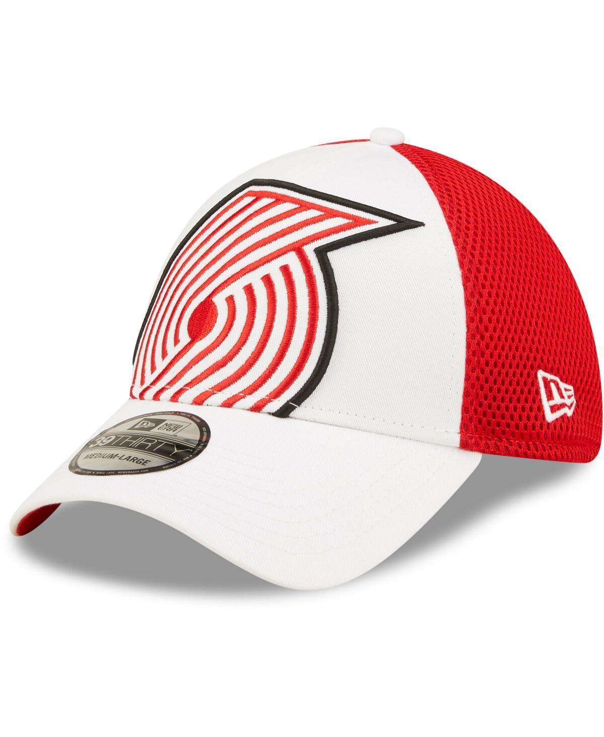 Mens New Era /Red Portland Trail Blazers Large Logo 39THIRTY Flex Hat Product Image