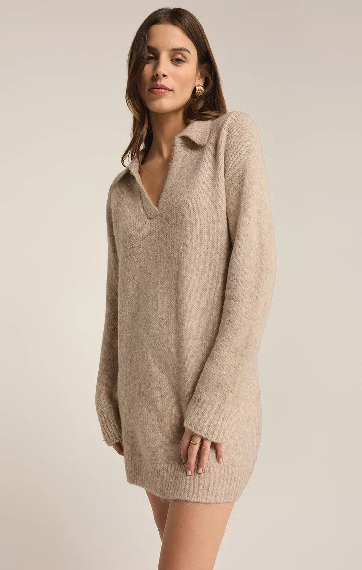 Redford Polo Collar Sweater Dress Product Image