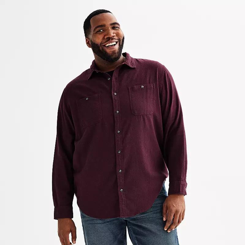 Big & Tall Sonoma Goods For Life Long Sleeve Flannel Shirt, Mens Purple Product Image