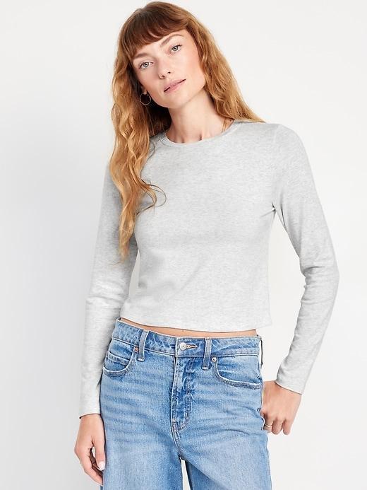 Bestee Long-Sleeve Crop T-Shirt Product Image