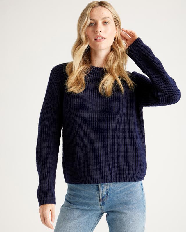 Women's 100% Organic Cotton Fisherman Crew Sweater Product Image