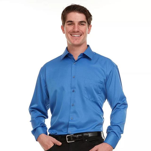 Mens Geoffrey Beene Regular-Fit Sateen Stretch Dress Shirt Blue Blue Product Image